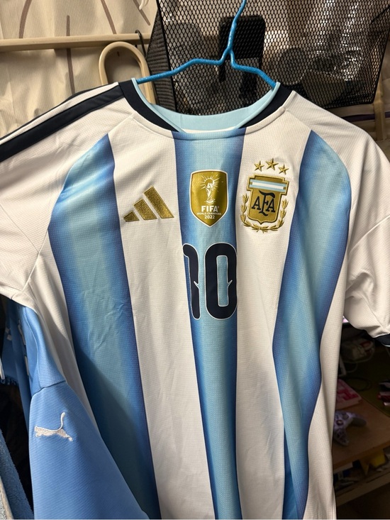 adidas Other - adidas Messi Argentina Soccer Jersey in Sky Blue & White with Gold Accents